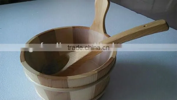 Guangzhuo Fenlin best selling wooden sauna scoop &bucket in sauna accessories