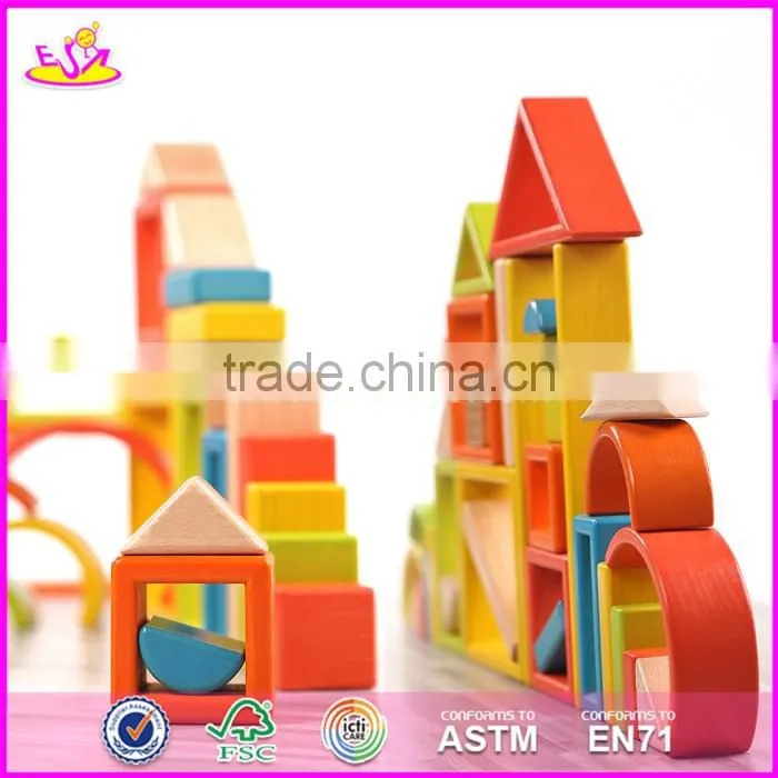2017 New design best educational blocks wooden kids construction toys for sale online W13A135