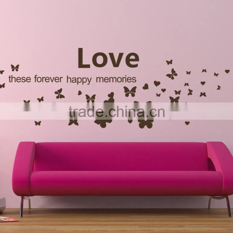 Fashion decorative circle DIY wall sticker , Butterfly Echoes sitting room wall stickers TV setting post