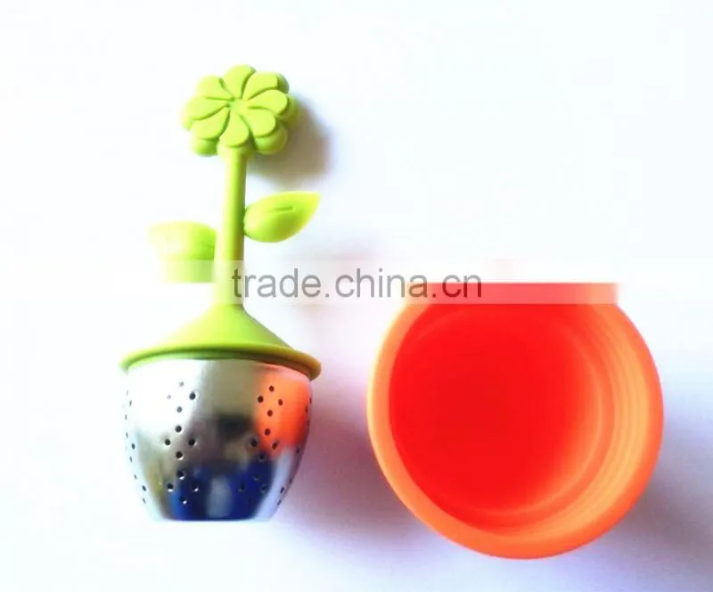 Flower Shape Silicone Tea Drainer, Silicone Tea Infuser Best for Medium to Large Loose Leaf or Gift