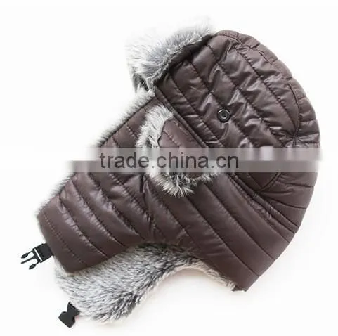 Waterproof cheap trapper hat woman winter fake fur trapper hat