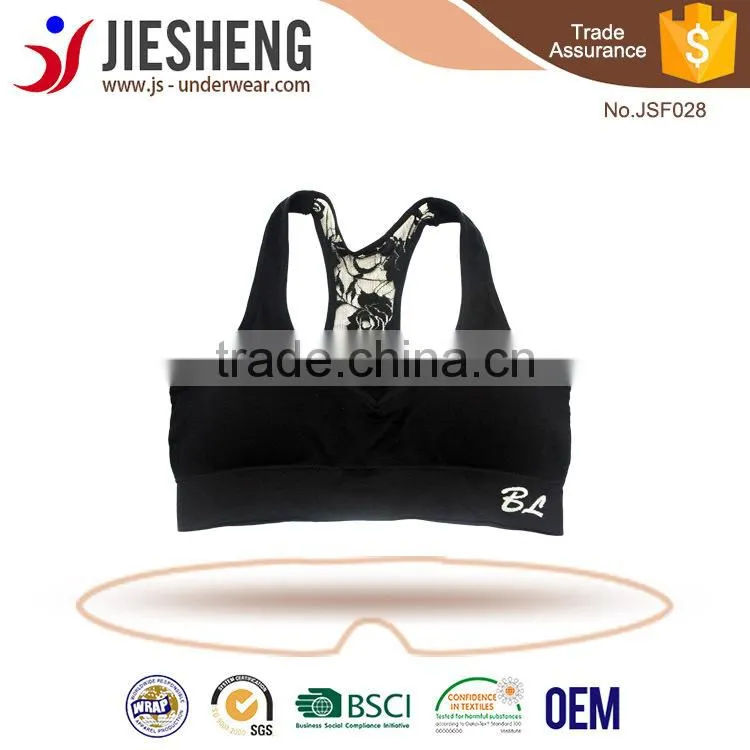 Wholesale massage pad sport yoga wireless bra with sexy lace
