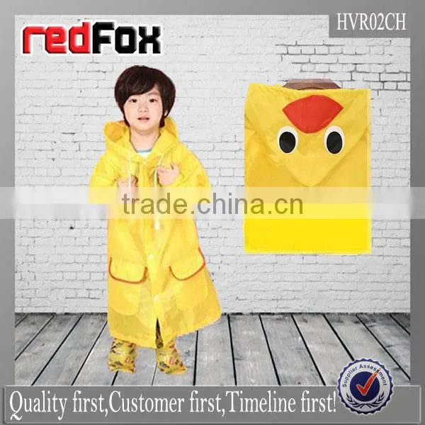 custom yellow kids rain jacket