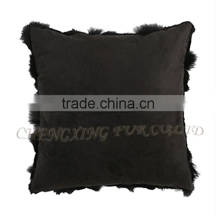 CX-D-101B Home Decoration Pillow Patchwork Real Fox Fur Cushion Cover