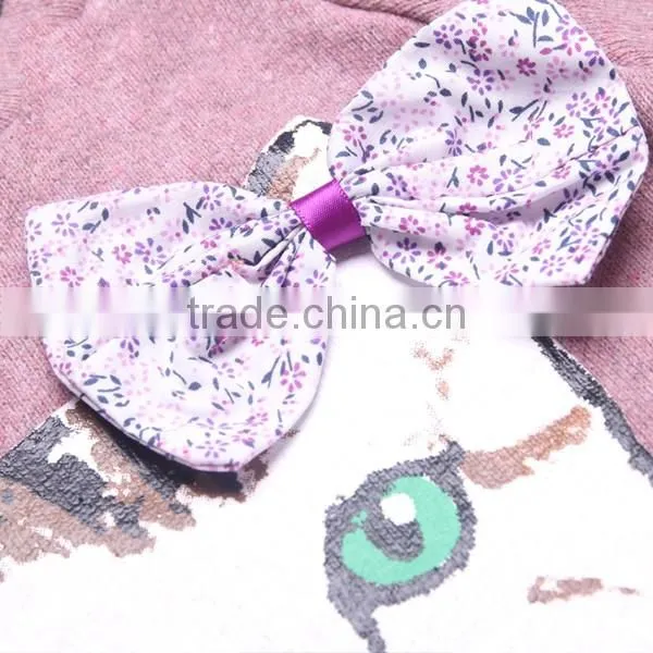girls fashion bowknot embroidery shirts pullover hoodies