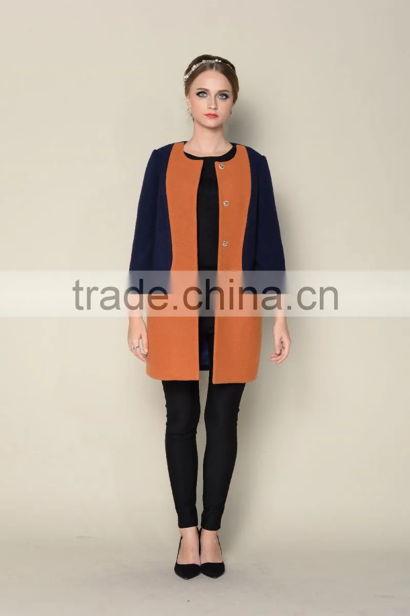popular o neck fashionable multicolored womens clothing fall 2015 winter fur coat