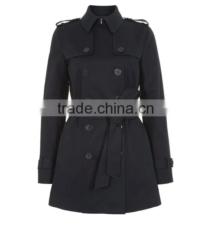 latest stylish double breasted blue women suit coat