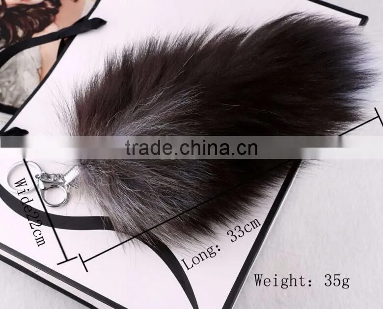 Fluffy Custom Colour faux Fox Fur Accessory Fur Tail Keychain
