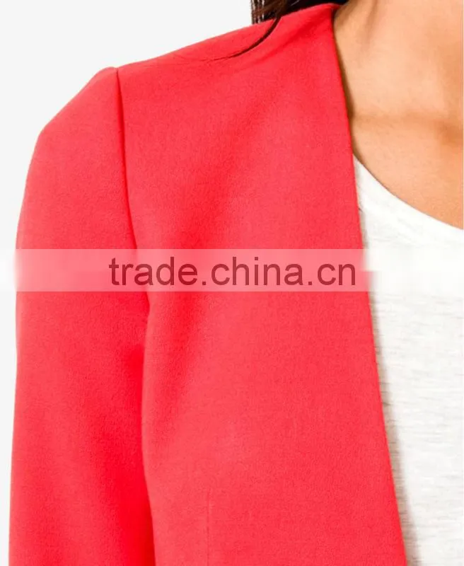 Collarless Knit Blazer