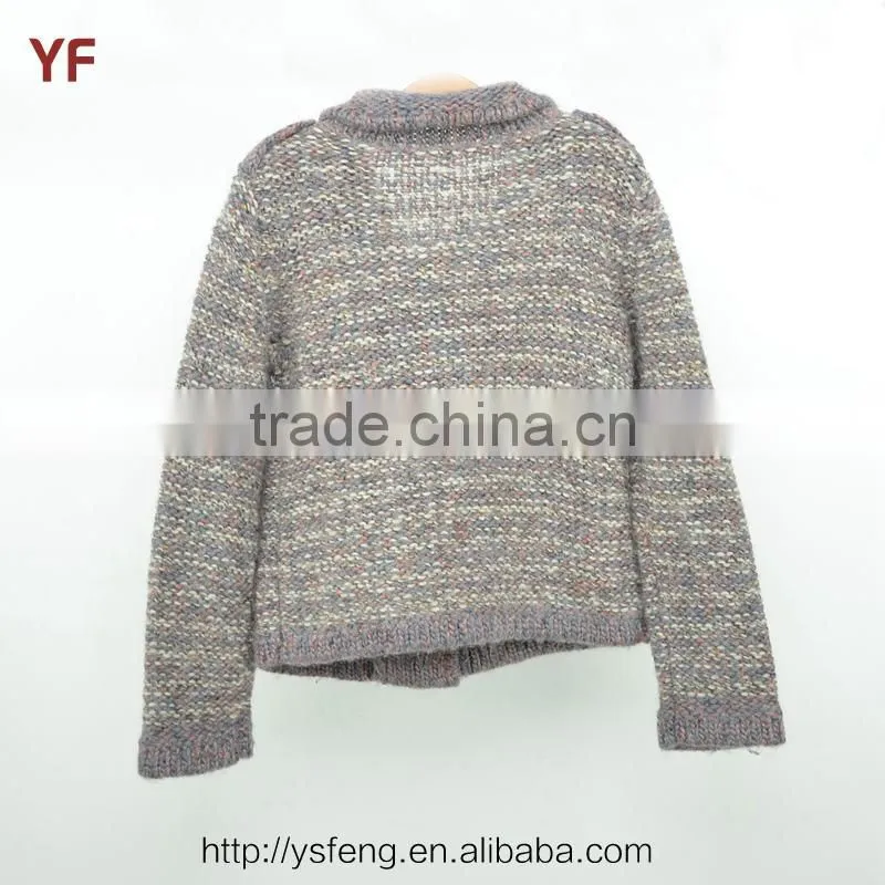 Hand Knitted Kids Cardigan Wool Sweater Knitting Design For Girl