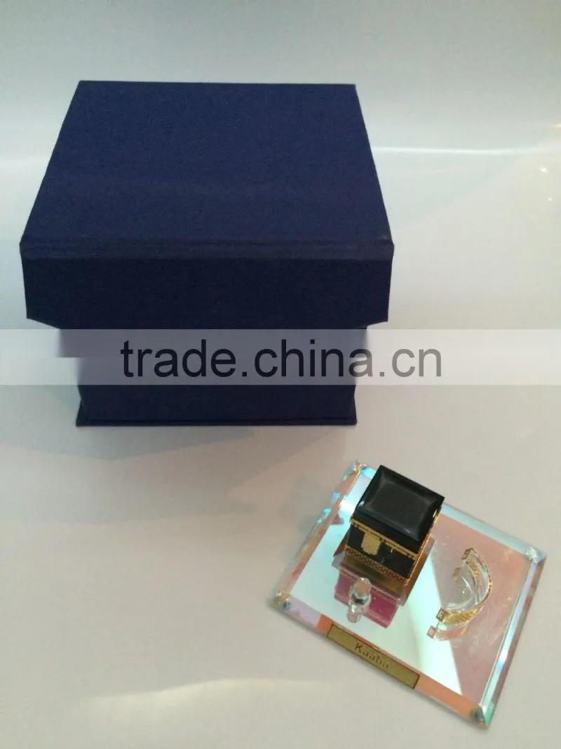 Saudi Building Black Optic Crystal Kaaba With 24K Gold Plated Metal For Muslim Souvenirs