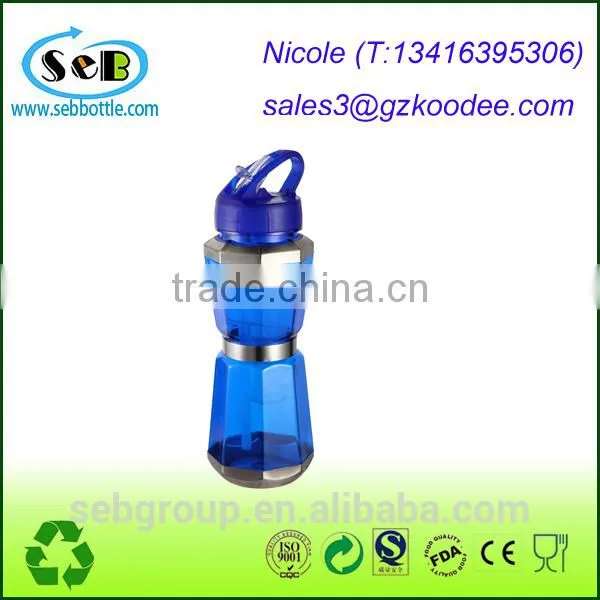 Ice Sticker Plastic Sport Water Bottle, Flip Straw Lid