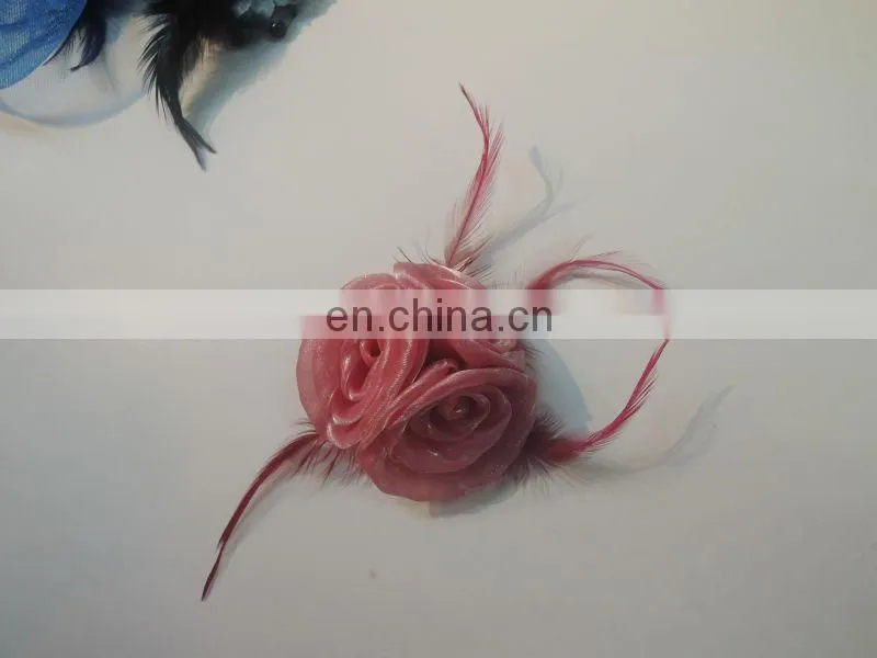 Feathers Pink Three Fascinator Flower Brooch Wholesale hair clip
