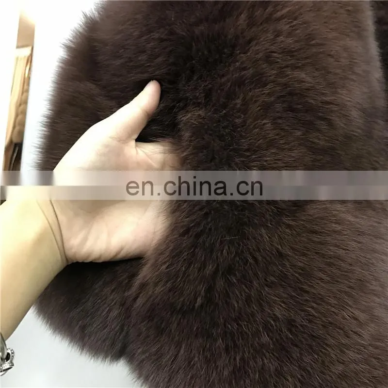 2017 New Jiaxing Winter Warm Fsahion Long Women Fox Fur Vest Real Fox Fur Coat