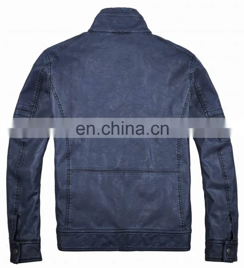 2015 lastest fashion mens handsome fur lined pu leather fur coat