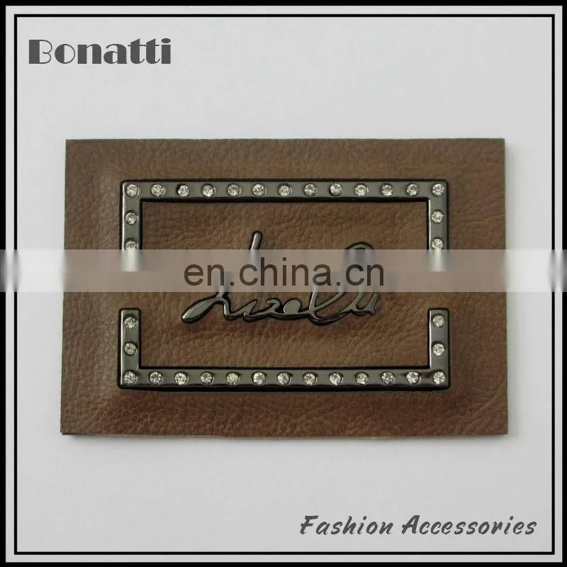 latest design pu leather labels or patches with high quality