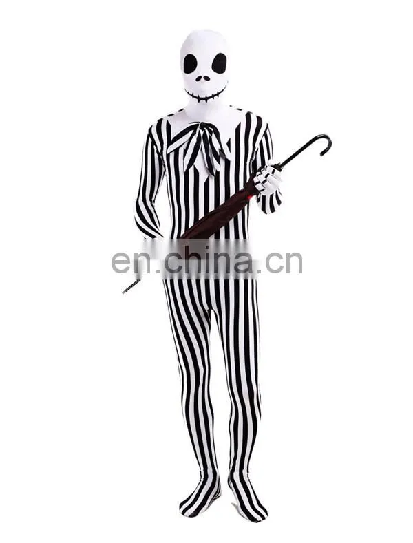 Zentai Full Body Lycra Spandex Jack Skull Unisex Adult Party Cosplay Costume
