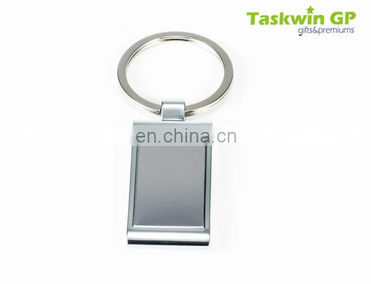 Custom design metal keyring, retangular shape metal keychain