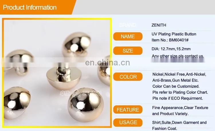ABS Gold Plating Shank Button BA60401