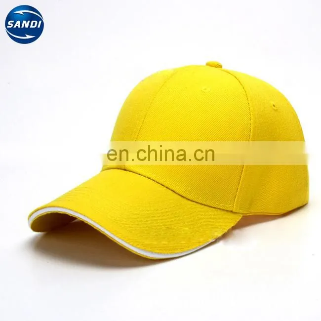 Promotional cotton sports baseball 6 panel cap