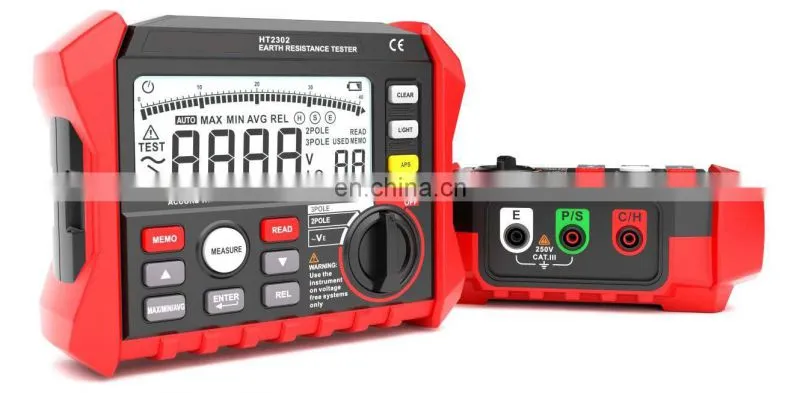 2 pole and 3 pole mode Digital display earth resistance tester