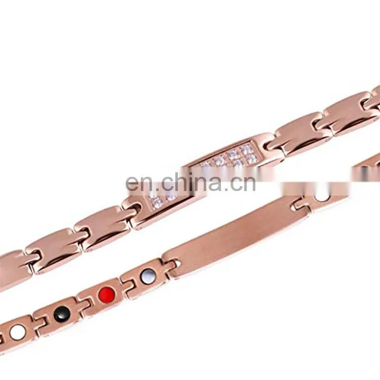 Beautiful studded crystals 4 in 1 bio magnetic health bracelet benefits