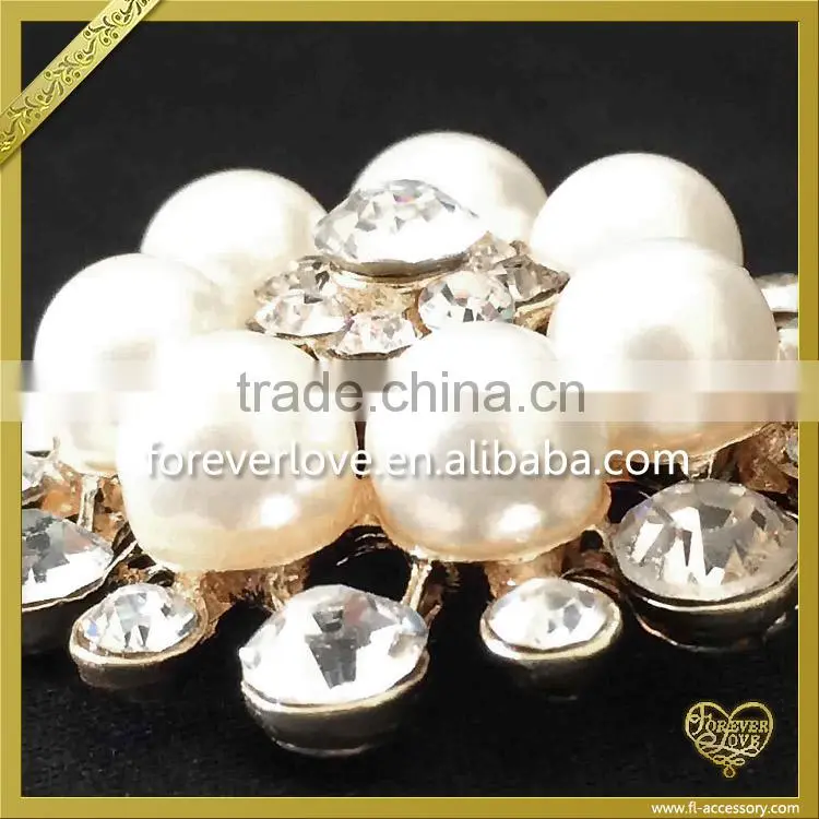 Soldering pearls strass crystal rhinestone shoulder brooch pin bling large rhinestone brooches FB-031