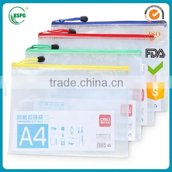 china gold supplier manufacturer price zipper pvc document storage organizer high quality packing bag