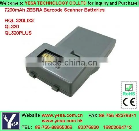 Battery for Zebra Barcode Scanner HQL320LIX3 QL320 QL320PLUS