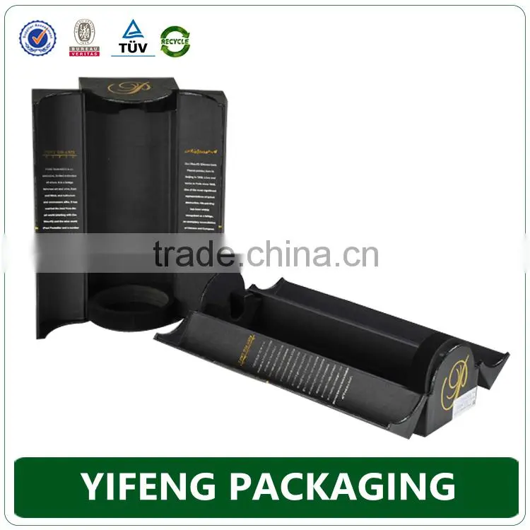 Trade Assurance Supplier Wholesale Fashion paper packaging Wine box/ flip top paper wine box with magnetic catch