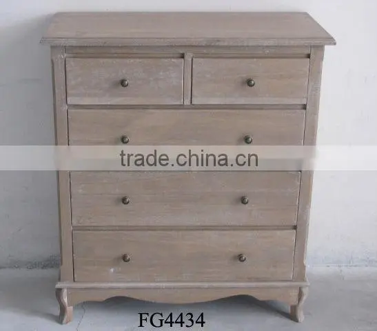 PAULOWNIA WOOD CHEST OF FIVE DRAWERS