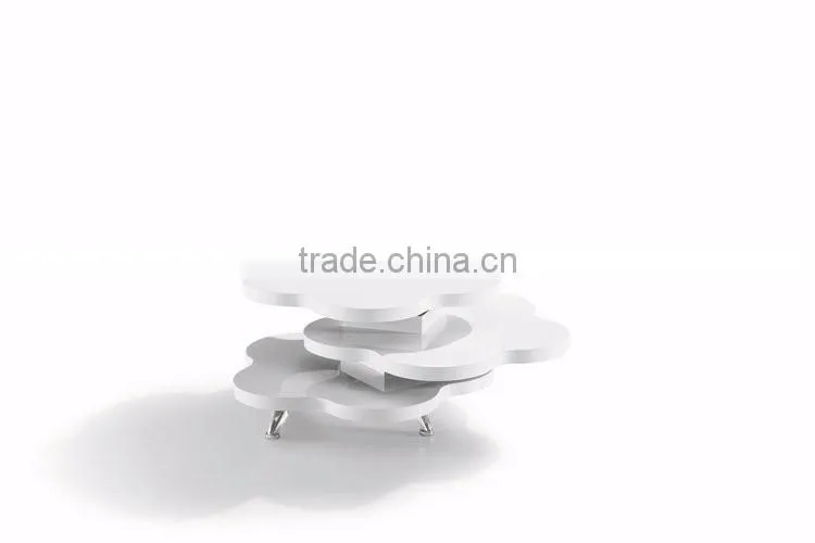 Flower Shape Multi Functional White Coffee Table For Comfort