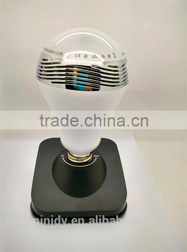 AC100-240V Working Voltage E27/B22 Base RGBW LED Bluetooth Bulb Speaker with Free Controlling APP for Android & IOS Smartphones