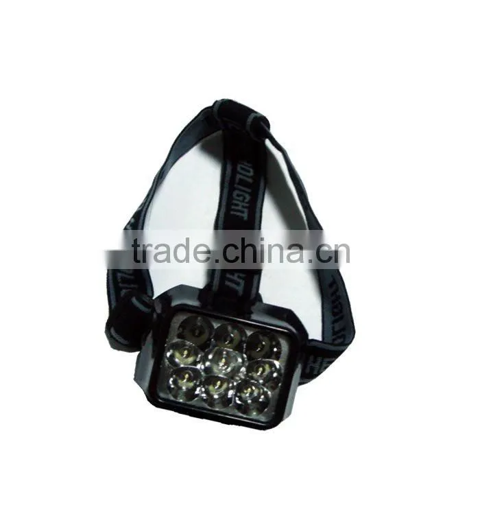 hot selling led plastic flashlight 9 headlamp