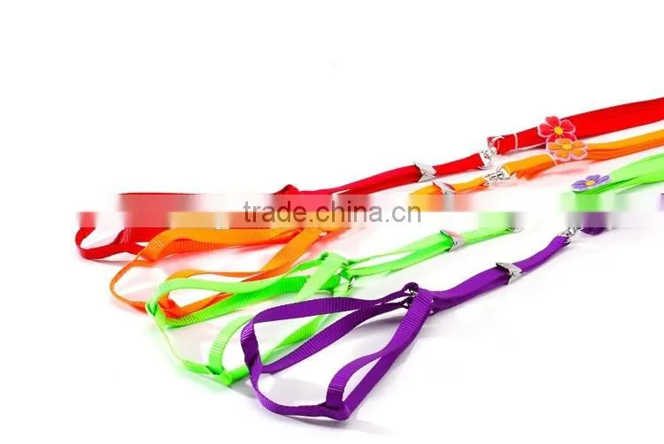 Wholesale new fluorescent color chest straps High quality nylon pet harness leash
