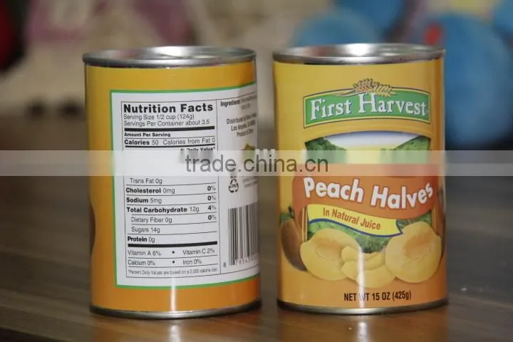 canned yellow peach slices