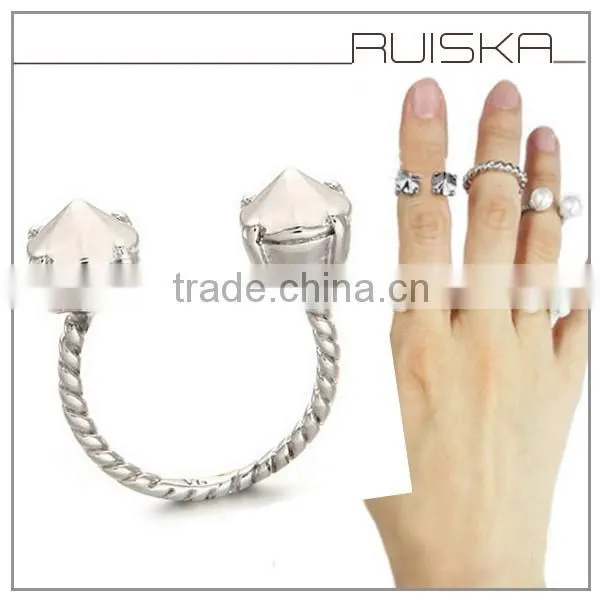 Artificial Vintage Hollywood Pearl Crystal Open Women Rings