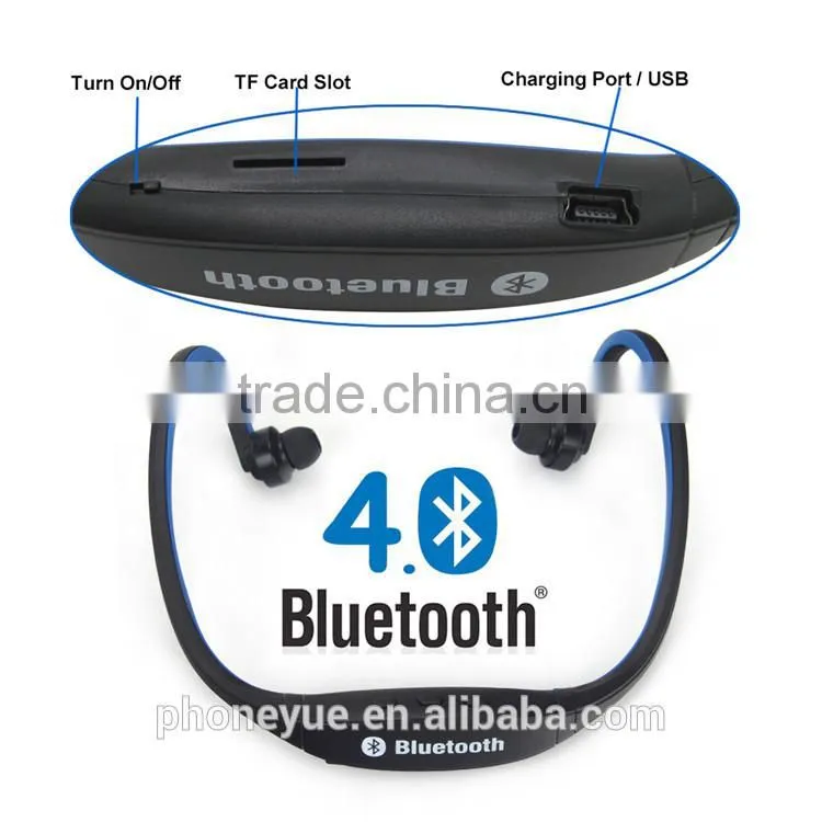 free sample neckband S9 sport wireless bluetooth 4.0 headphone earphone