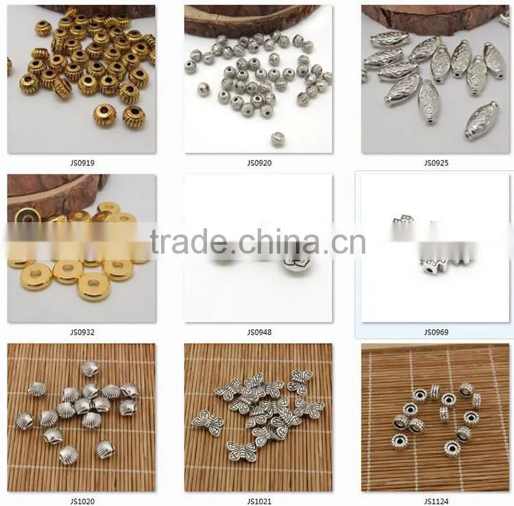 JS1218 Gold silver double disc rondelle spacer Beads,hot bracelet jewelry finding supplies