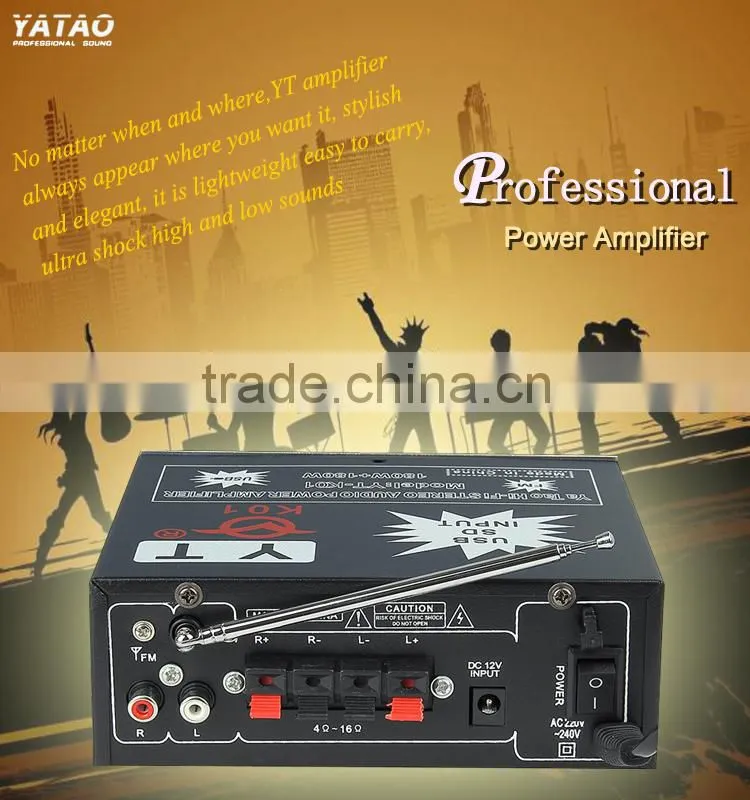 Small amp stereo car woofer with amplifier player YT-K01