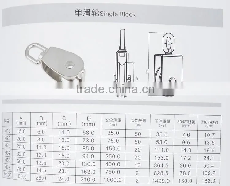 China stainless steel pulley
