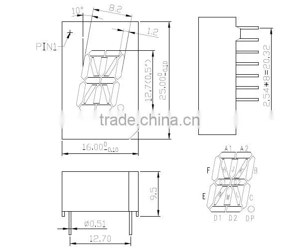 NEWSHINE XH-8011BWW Common Anode FND Colors White 7-Segment LED Display 0.8"