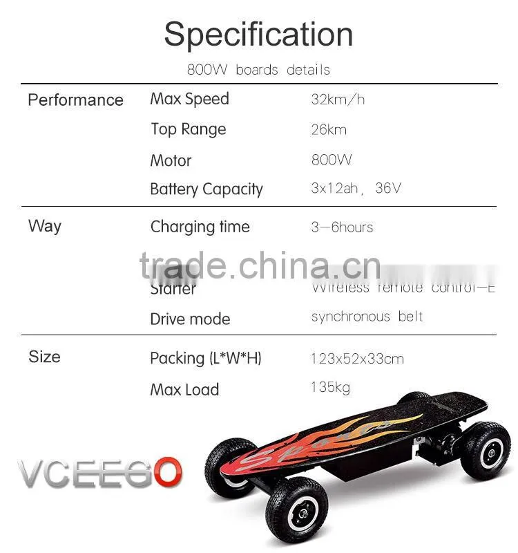 Hight quality soild military tire smart two wheels self balancing electric skateboard with remote control