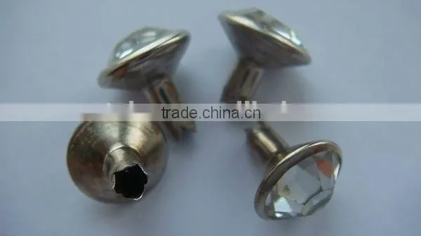 Preset crystal rhinestone rivet for leather and shoes