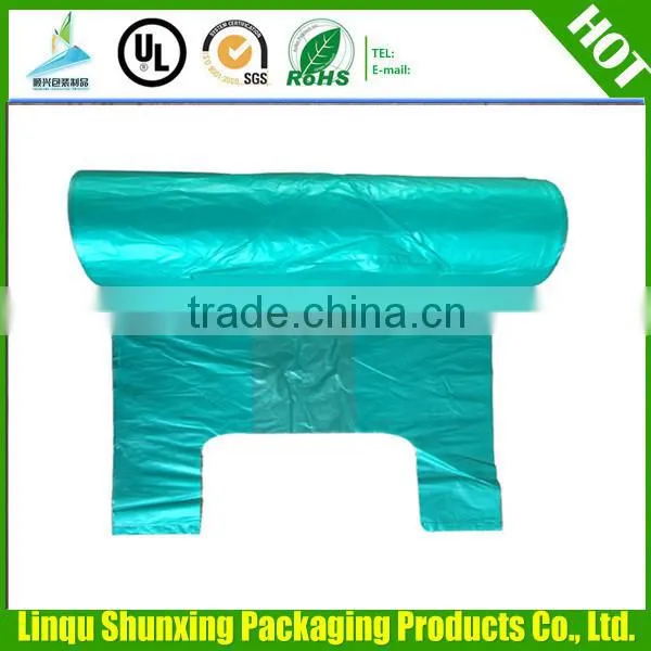 HDPE t-shirt bags on roll / stripe bag manufacturing