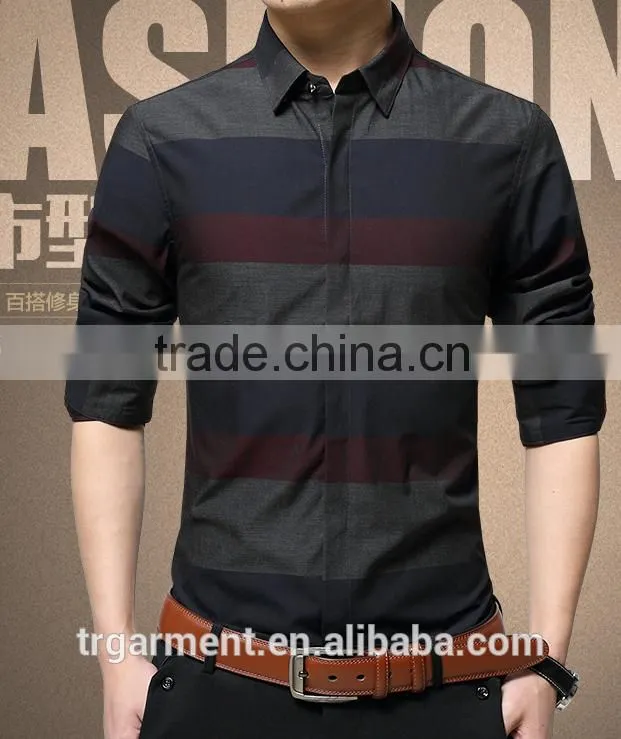 male work tops office male tops printed man long/short shirts