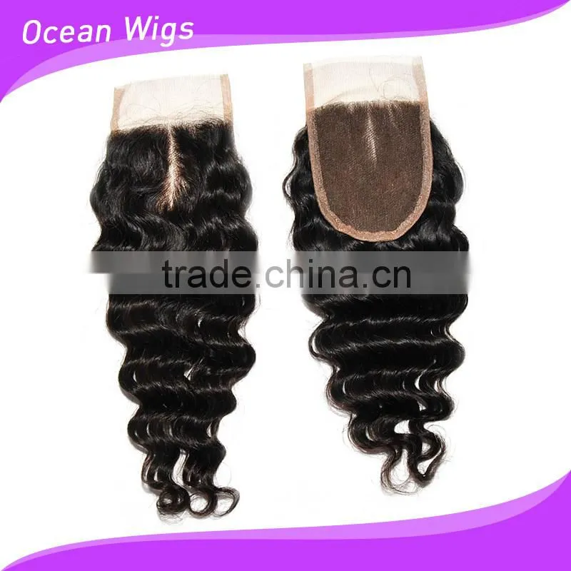 cheap lace closure, deep wave, ntural color