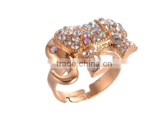Newest Development "Smiling Flower" Alloy Casting Ring With Bling Small Stones