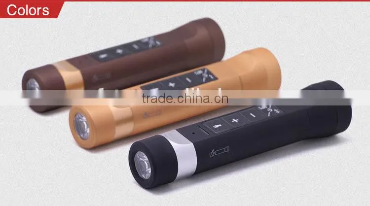 outdoor bluetooth speaker 2600mAh power bank with led torch