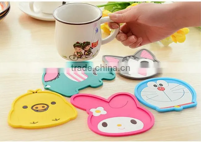 creative animal cute cat silicone cup mat